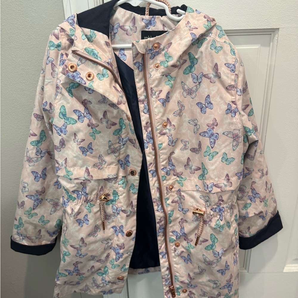Rokka & Rolla Multicolor Butterfly Print Kids Raincoat